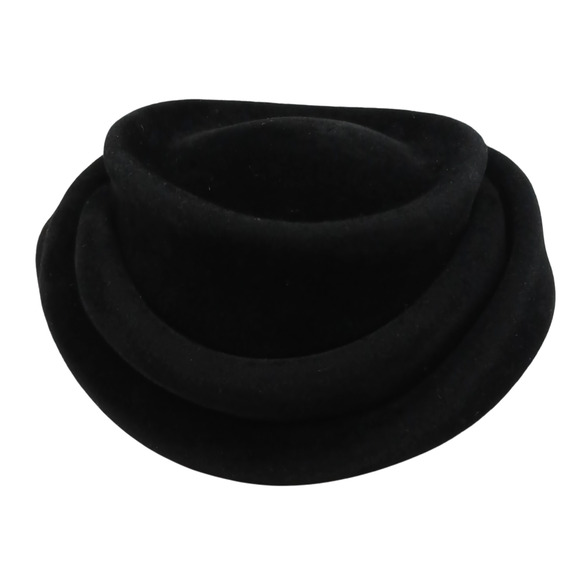 \hanson Body Women’s Faux Fur Black Fluffy Headdress Pill Hat Made in France - Picture 1 of 14